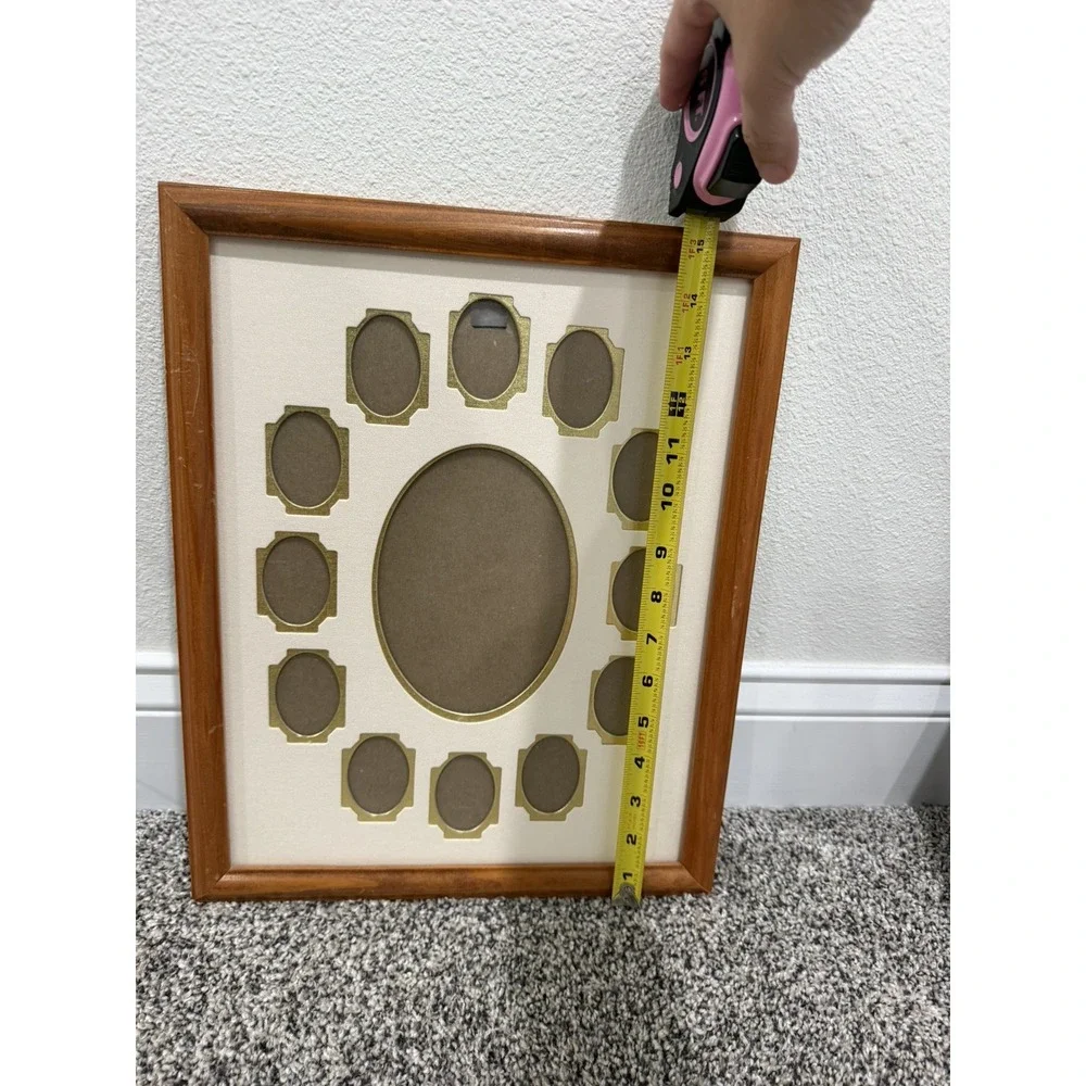 (2) Vintage 90s Oak Collage Frame 1 Lg Oval Spot and 12 Sm Frames